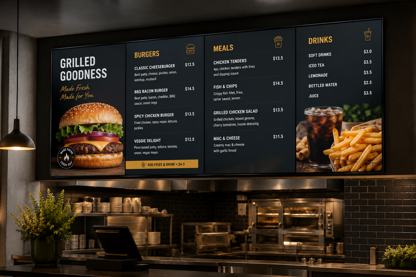 Menu displays