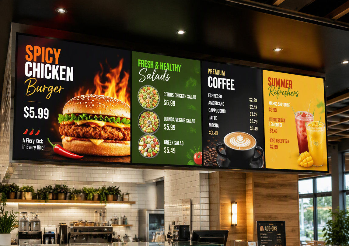 Menu displays