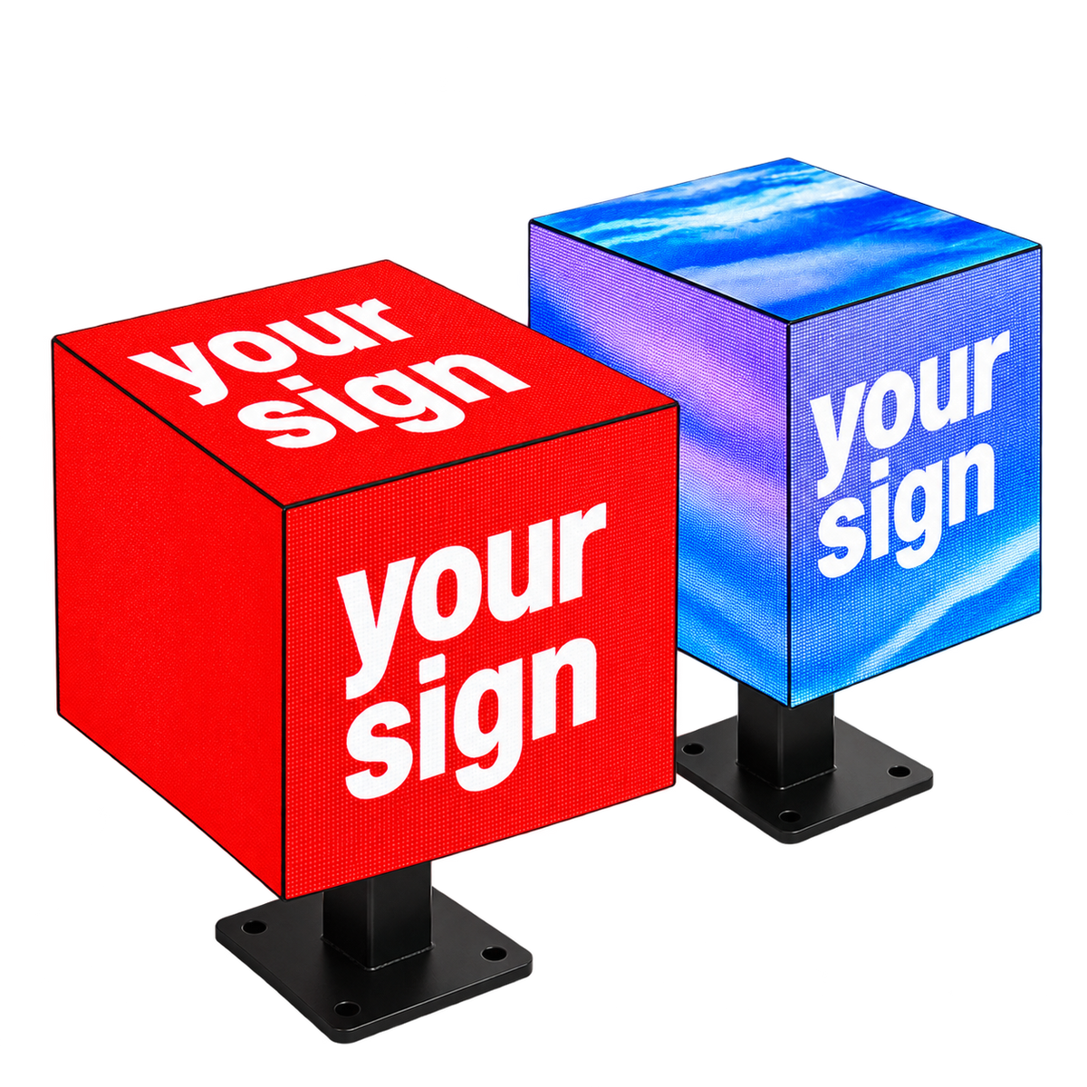 Five-Sided Cube LED Display
