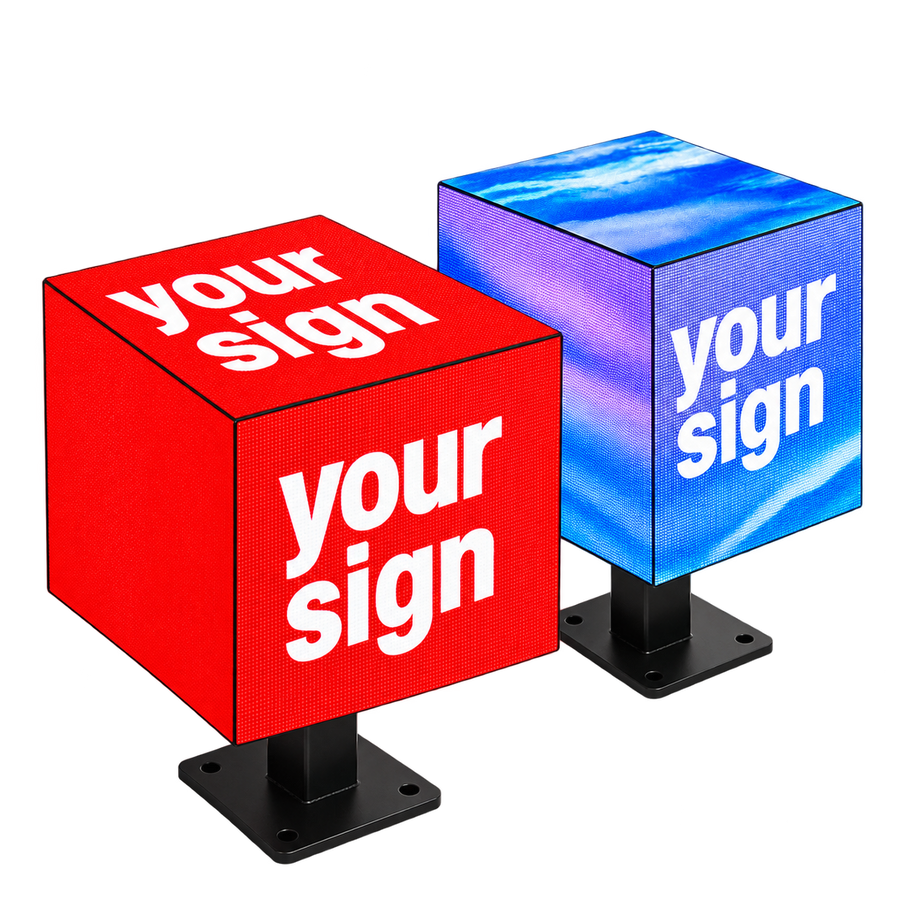 Five-Sided Cube LED Display